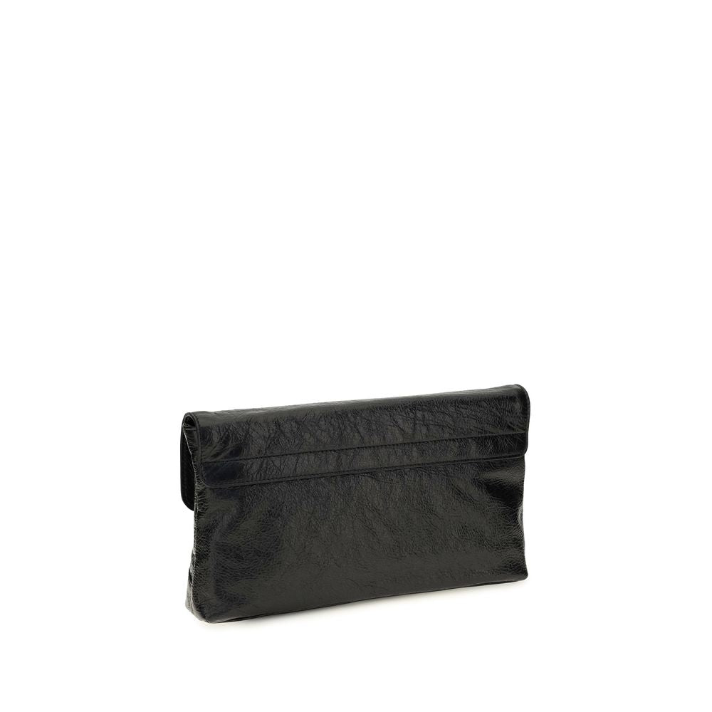 Balenciaga Black Lamb Ovis Aries Aries Clutch Bag