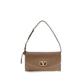 Valentino Garavani Brown Calf Leather Bos Taurus Shoulder Bag