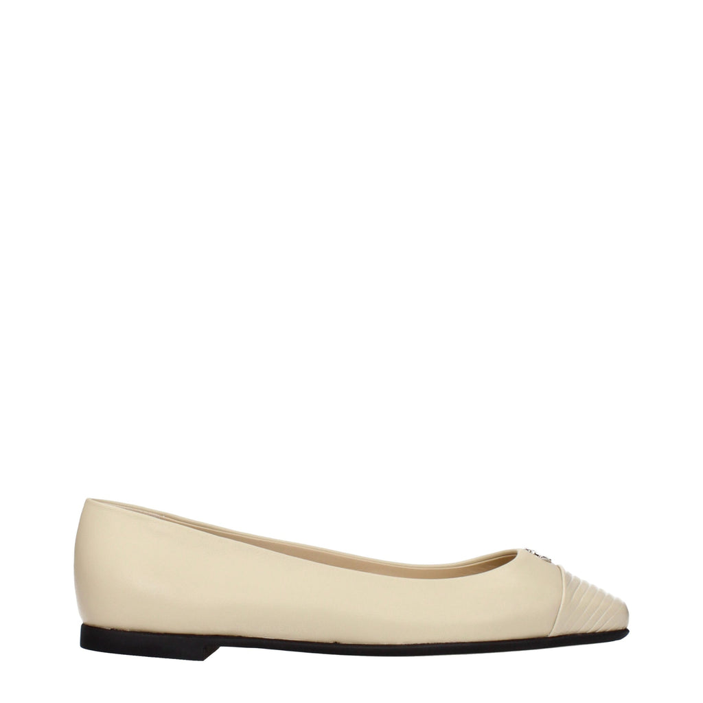 Jimmy Choo Beige Leather Ballet Flats