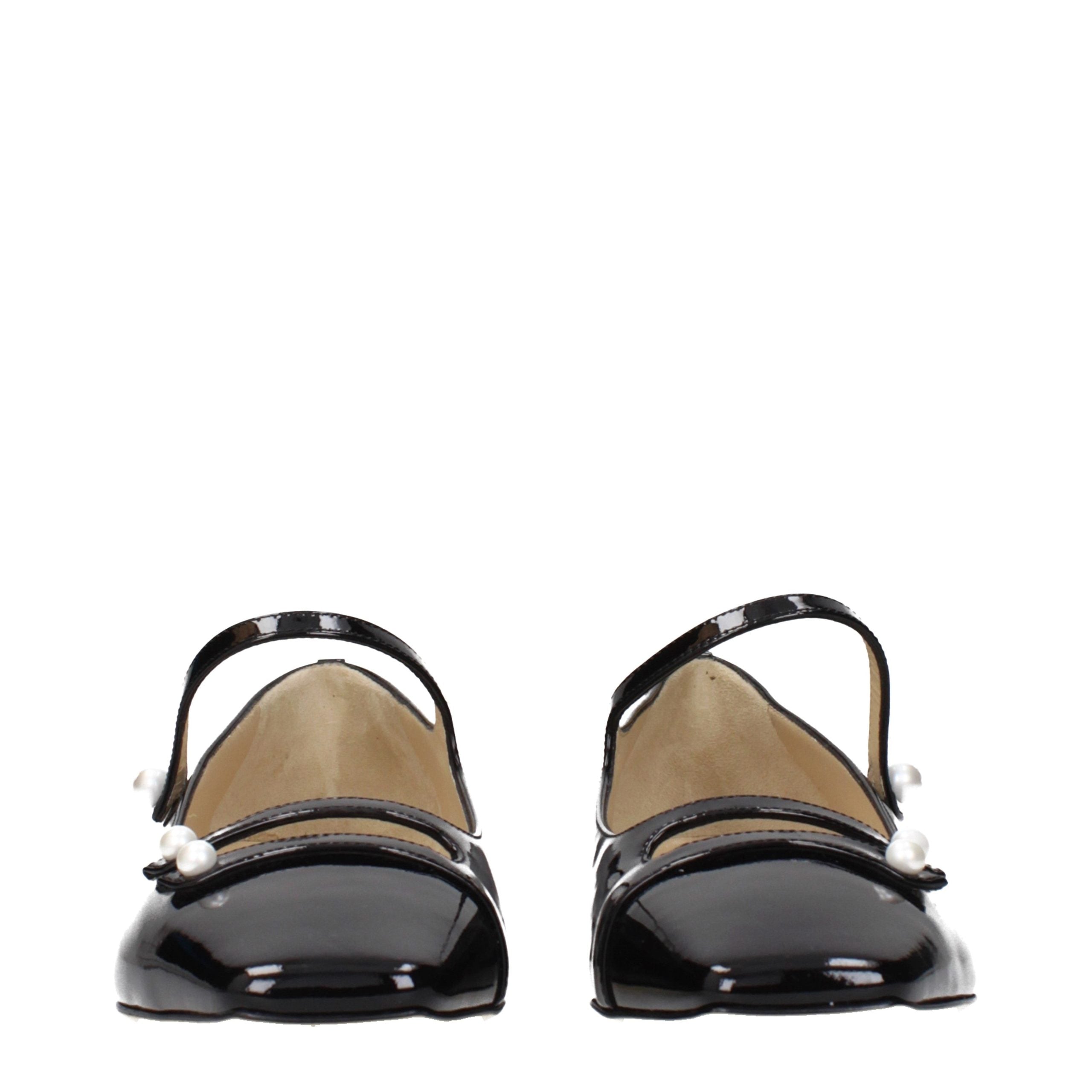 Jimmy Choo Black Leather Ballet Flats