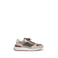 Brunello Cucinelli Gray Calf Leather Bos Taurus Athletic Sneakers