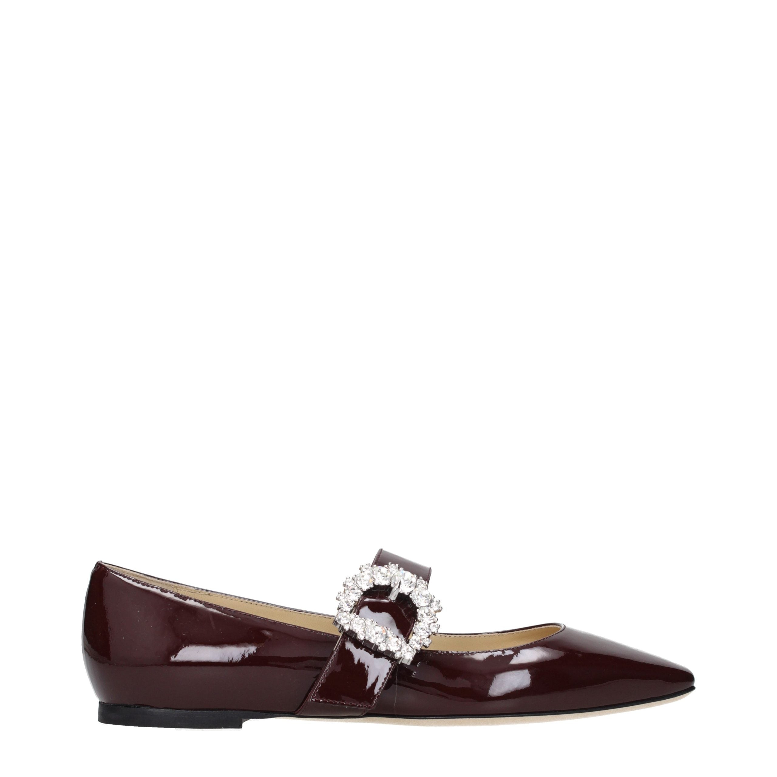 Jimmy Choo Red Leather Ballet Flats