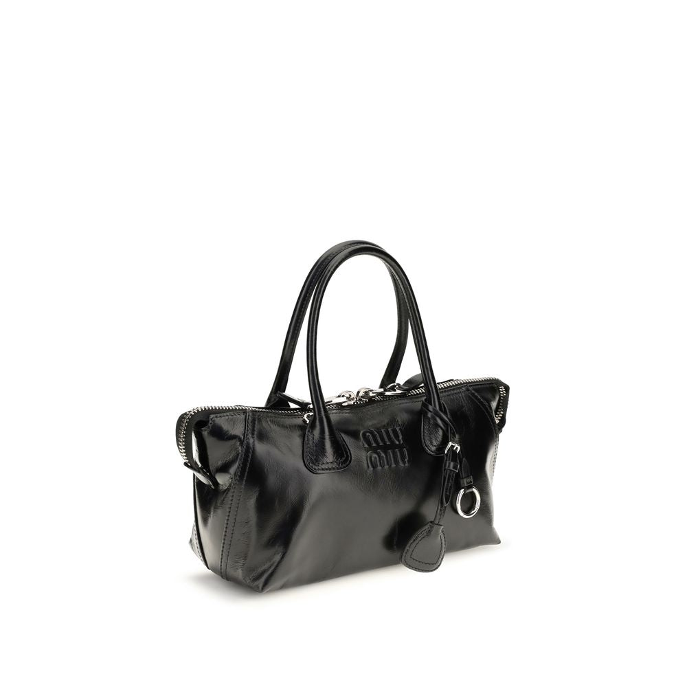 Miu Miu Black Calf Leather Bos Taurus Handbag