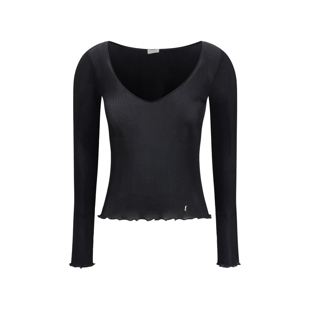 Saint Laurent Black Silk Blouse