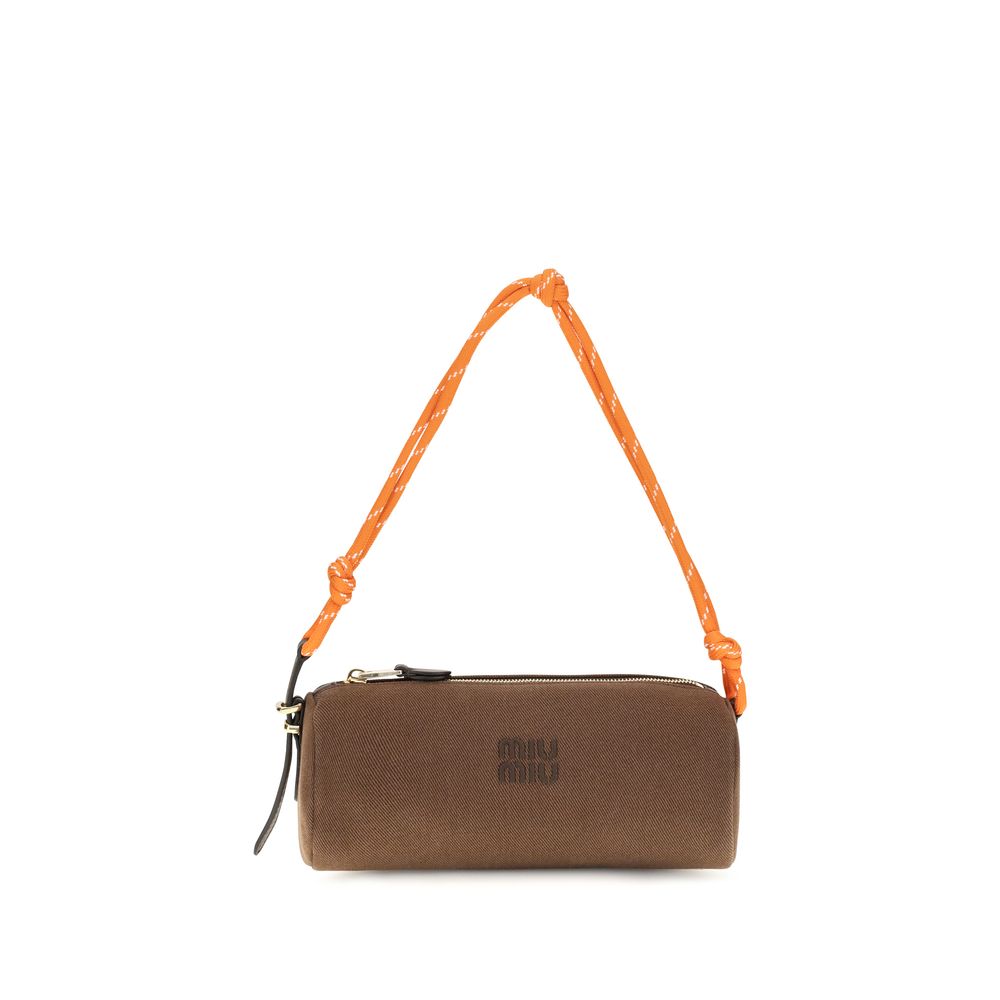 Miu Miu Brown Cotton Shoulder Bag