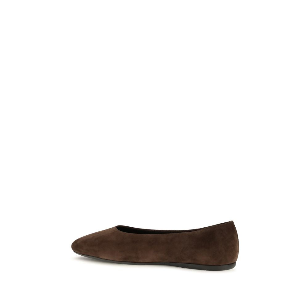 Prada Brown Calf Leather Bos Taurus Ballet Flats