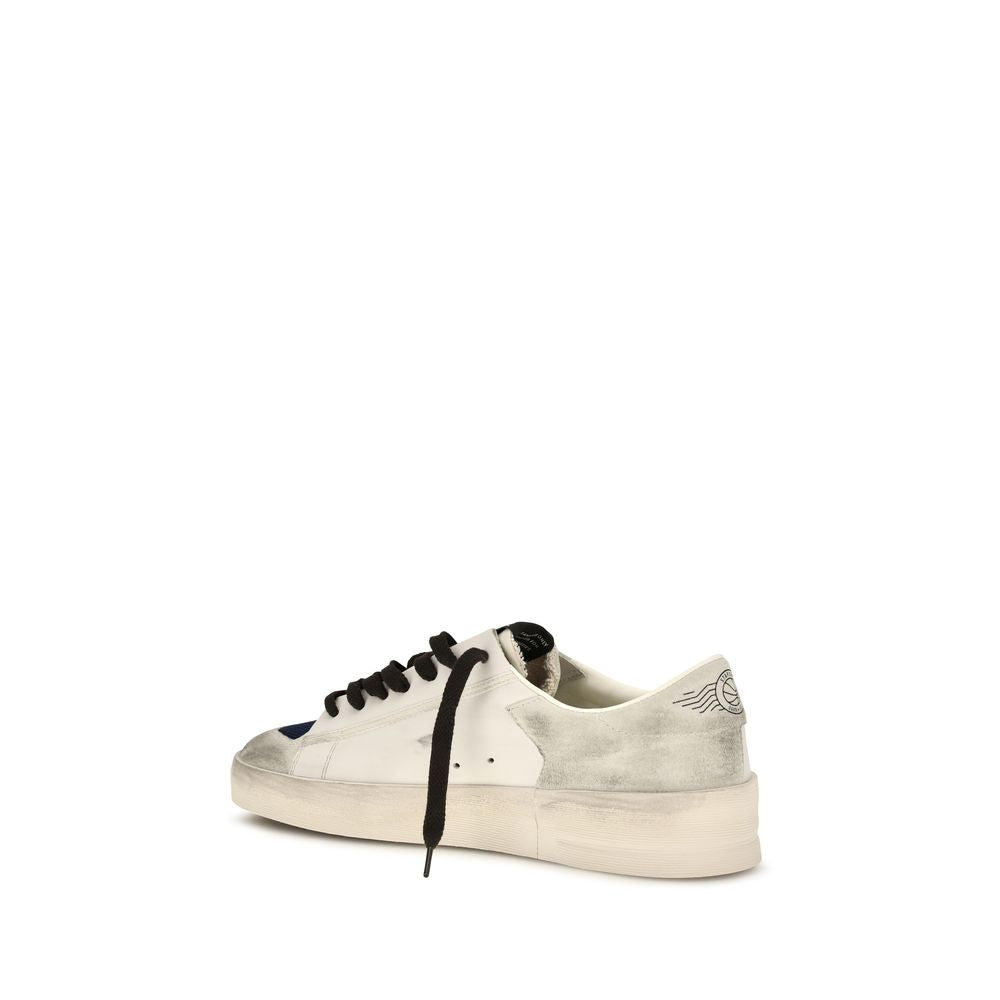Golden Goose Gray Calf Leather Bos Taurus Low Top Sneakers