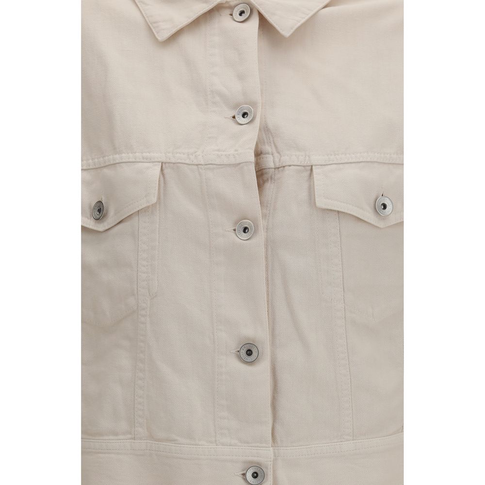 Brunello Cucinelli White Cotton Denim Jacket