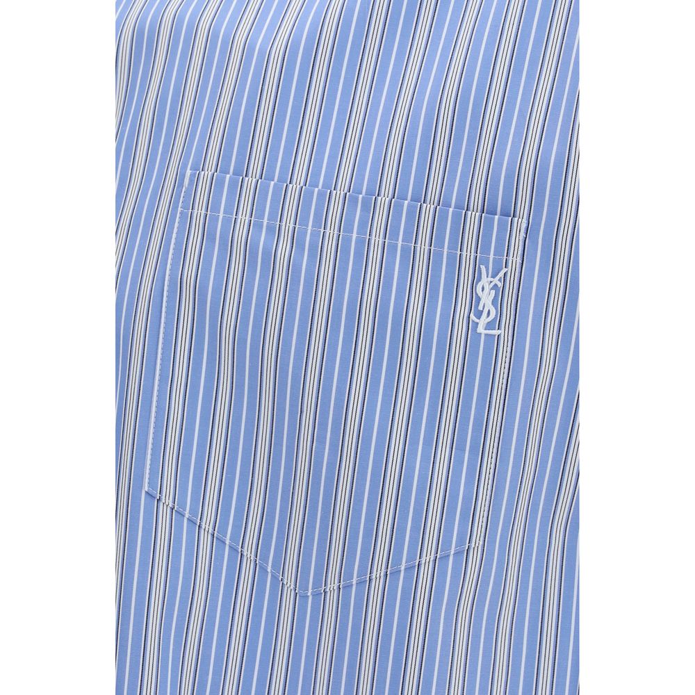 Saint Laurent Blue Cotton Pattern Shirt