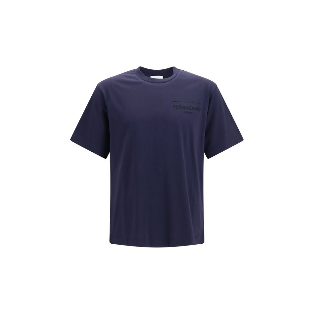 Ferragamo Blue Cotton T-Shirt