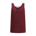 Miu Miu Bordeaux Linen Casual Dress
