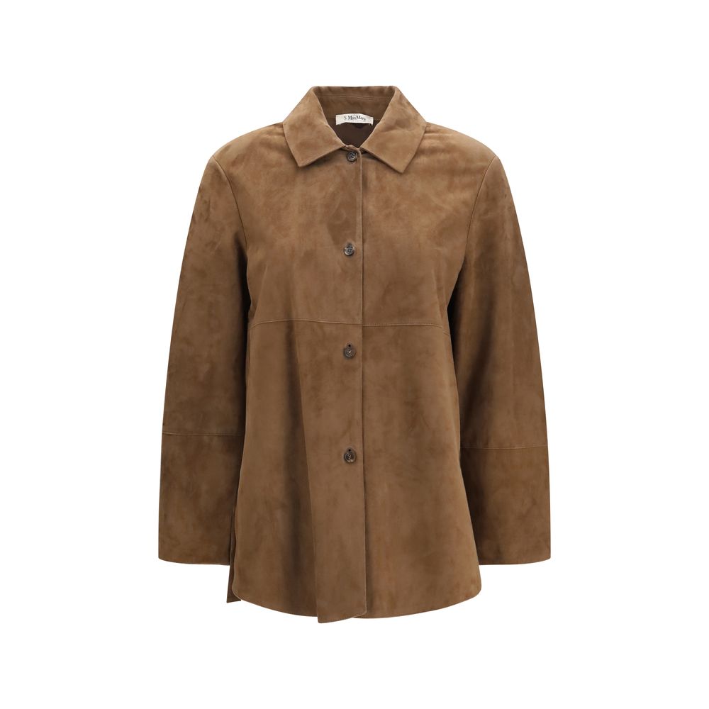 'S Max Mara Brown Lamb Ovis Aries Aries Leather Jacket