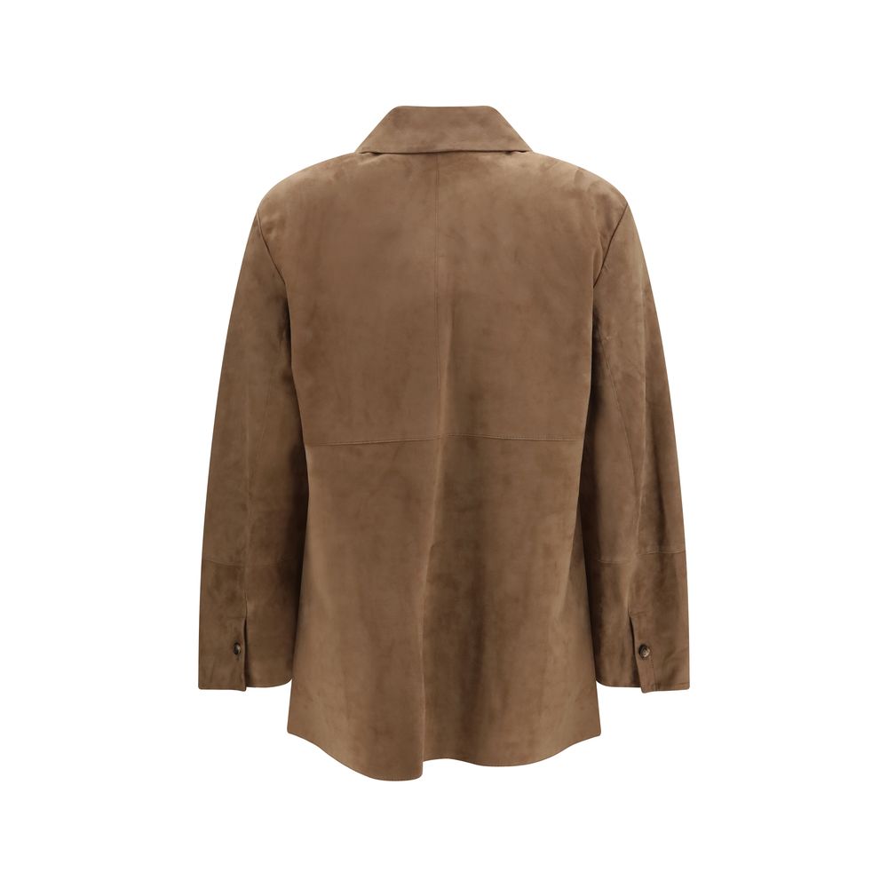'S Max Mara Brown Lamb Ovis Aries Aries Leather Jacket