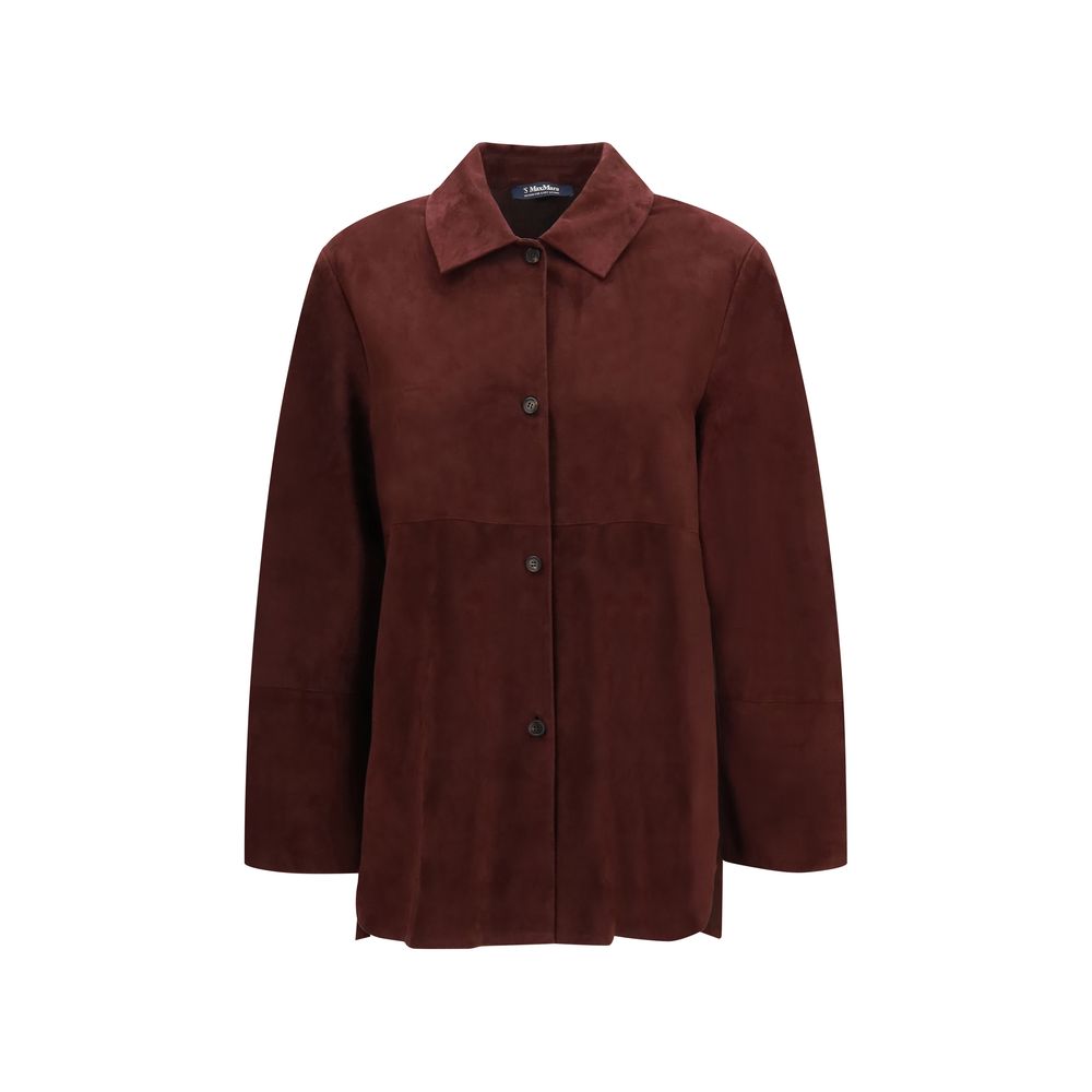'S Max Mara Bordeaux Lamb Ovis Aries Aries Leather Jacket