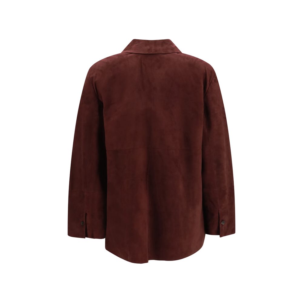 'S Max Mara Bordeaux Lamb Ovis Aries Aries Leather Jacket