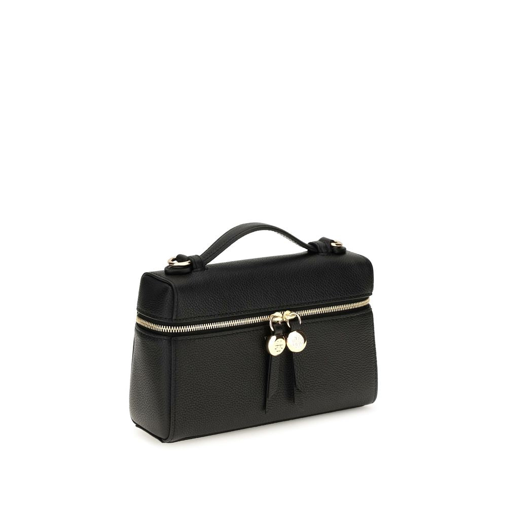 Tory Burch Black Calf Leather Bos Taurus Shoulder Bag