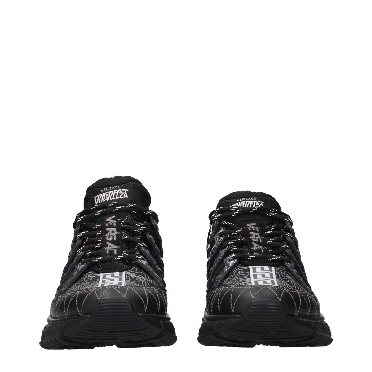Versace Black Fabric Athletic Sneakers