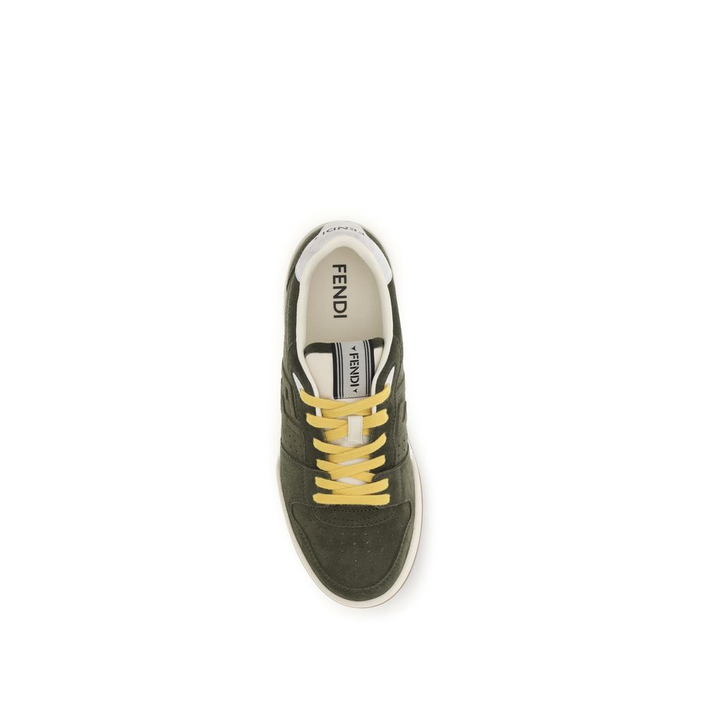 Fendi Bicolor Calf Leather Bos Taurus Low Top Sneakers