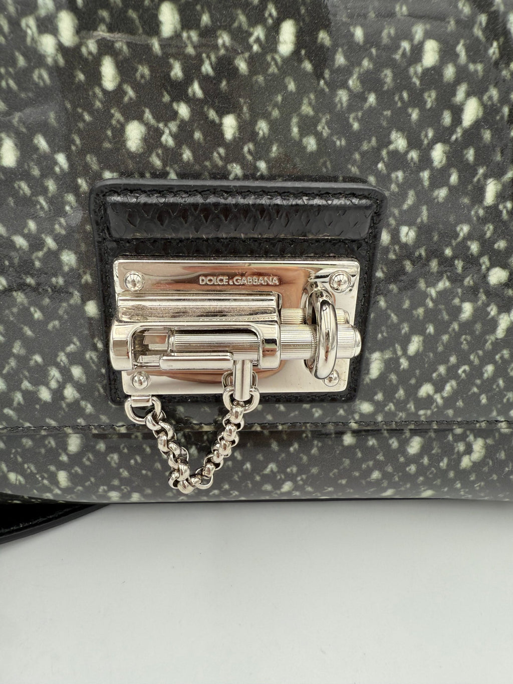 Dolce & Gabbana DOLCE & GABBANA “Monica” Python and Patent Handbag