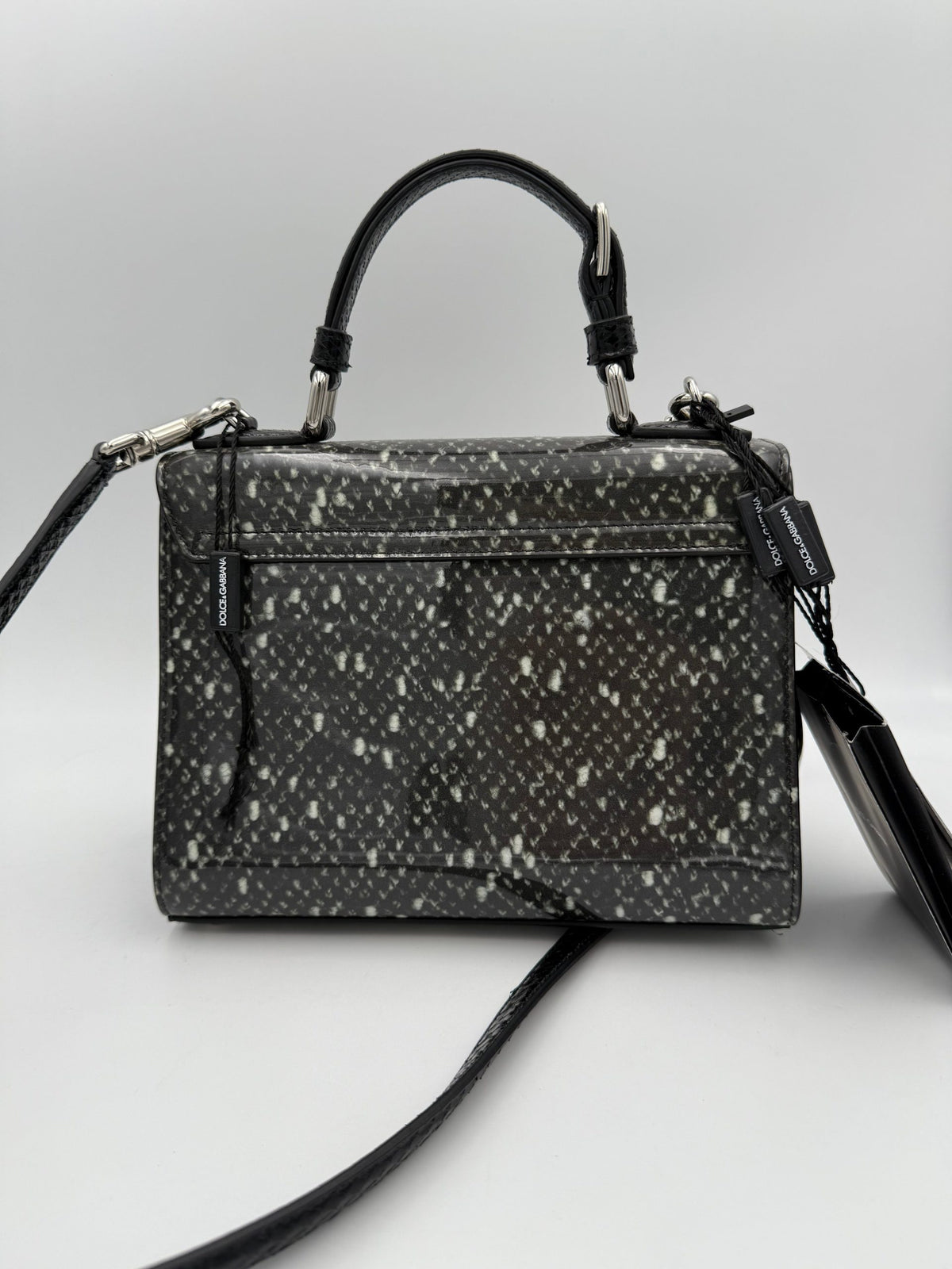 Dolce & Gabbana DOLCE & GABBANA “Monica” Python and Patent Handbag
