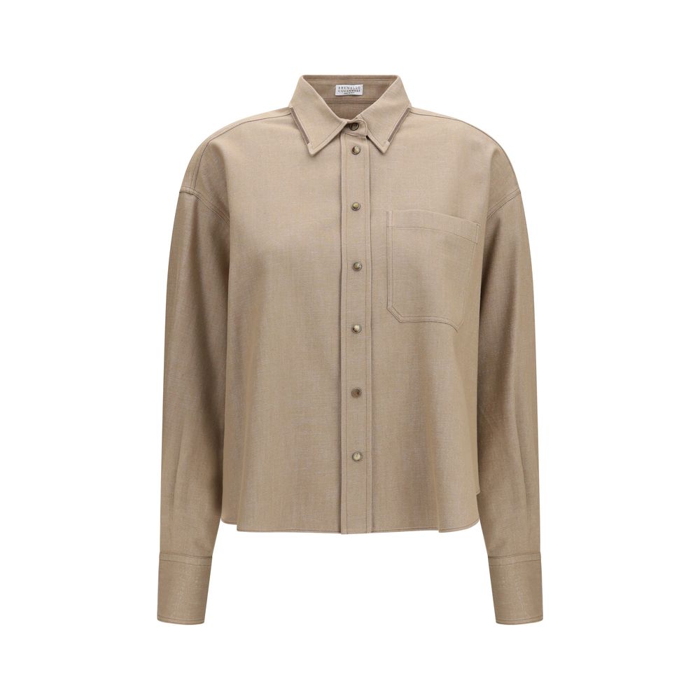 Brunello Cucinelli Beige Denim Shirt