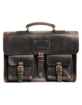 Dolce & Gabbana Black Leather Shoulder Satchel Briefcase Men Borse Bag