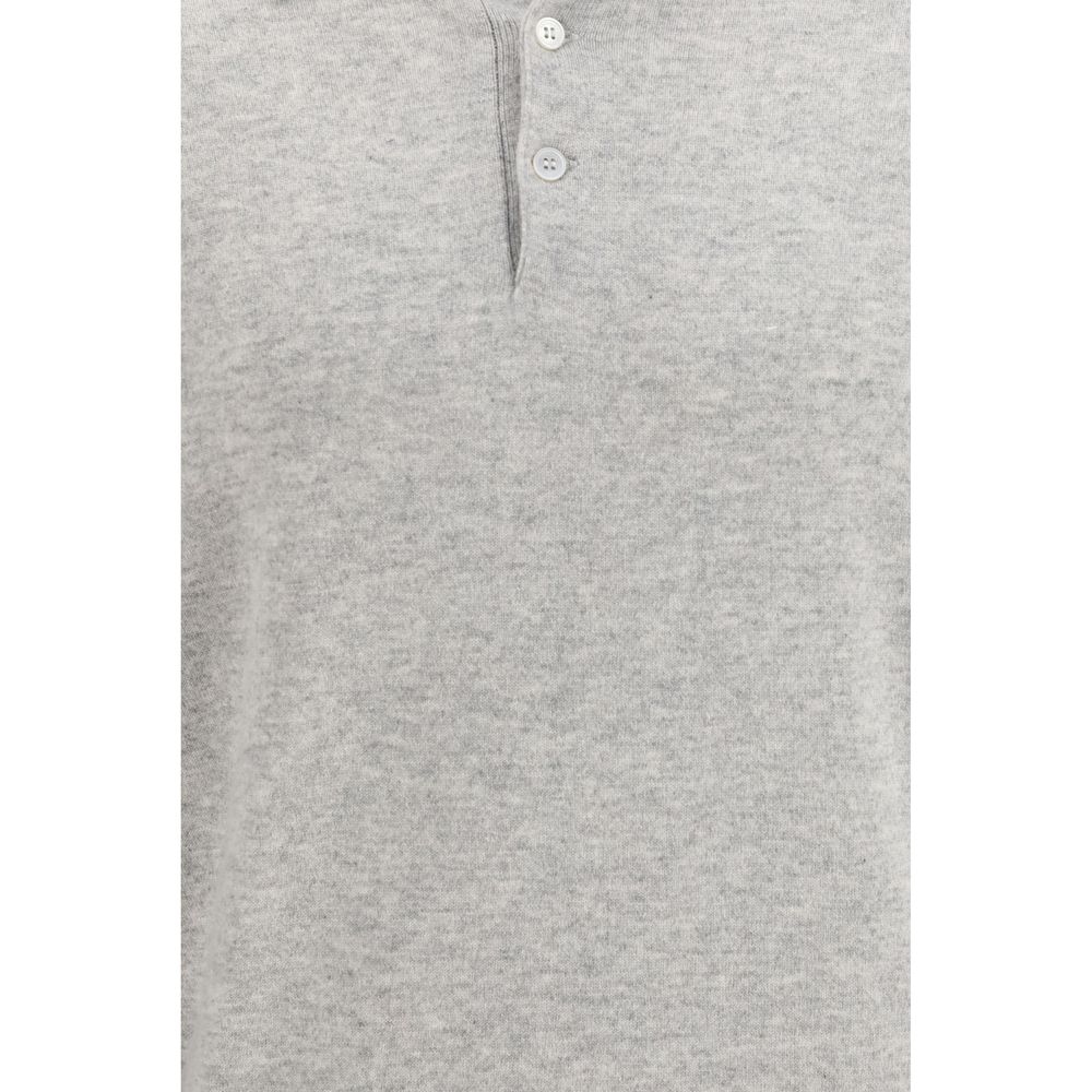 Brunello Cucinelli Gray Cashmere Polo Shirt