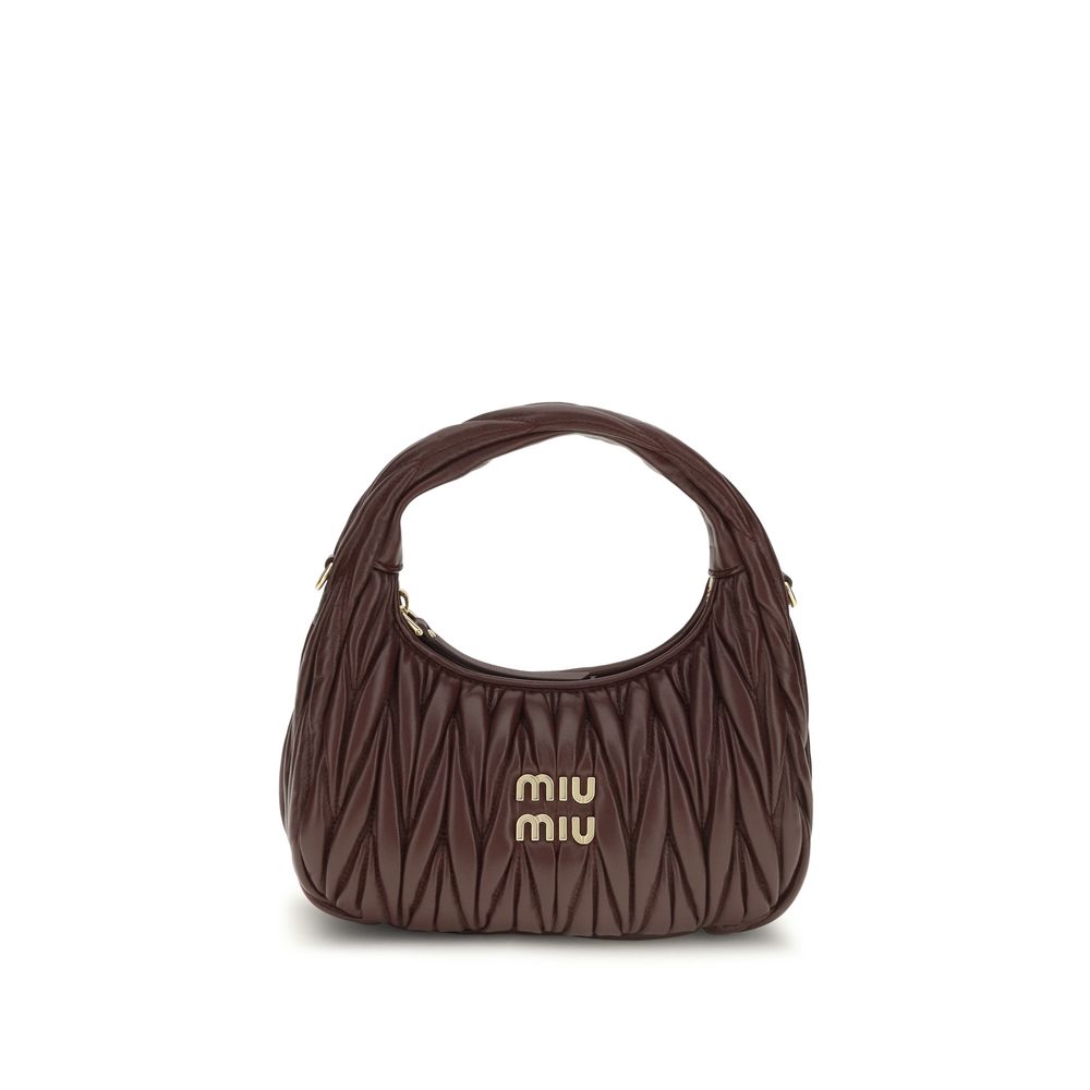 Miu Miu Bordeaux Calf Leather Bos Taurus Handbag