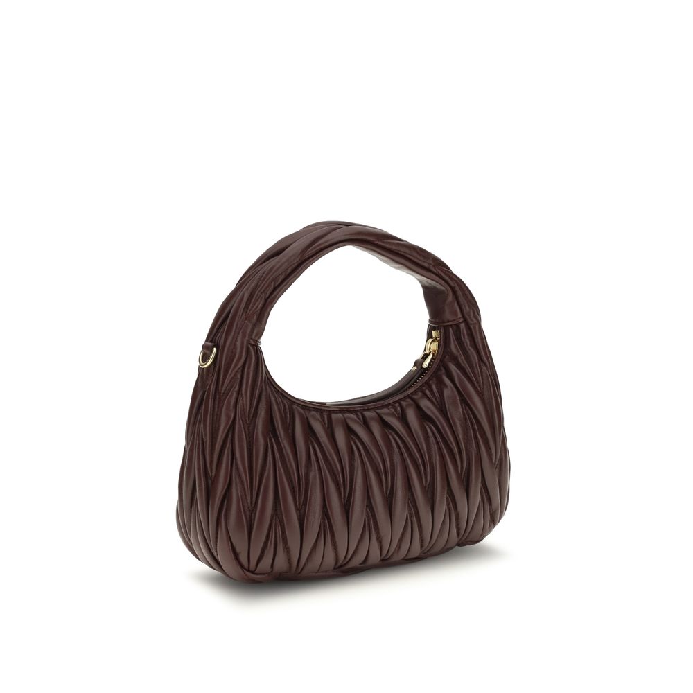 Miu Miu Bordeaux Calf Leather Bos Taurus Handbag
