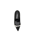 Manolo Blahnik Black Asapump Satin Pumps