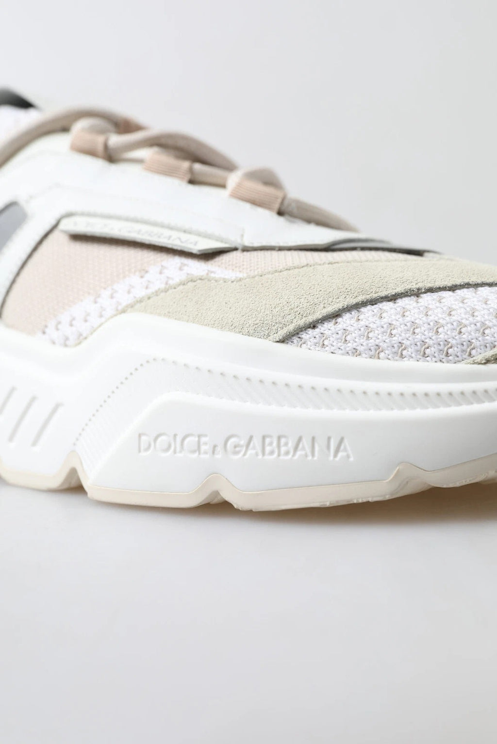 Dolce & Gabbana Sneakers White Beige Leather Sport DAYMASTER Shoes