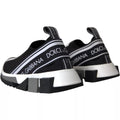 Dolce & Gabbana Black White Slip On Sorrento Sneakers Shoes