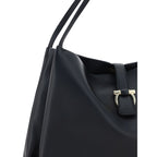 Ferragamo Black Calf Leather Bos Taurus Handbag