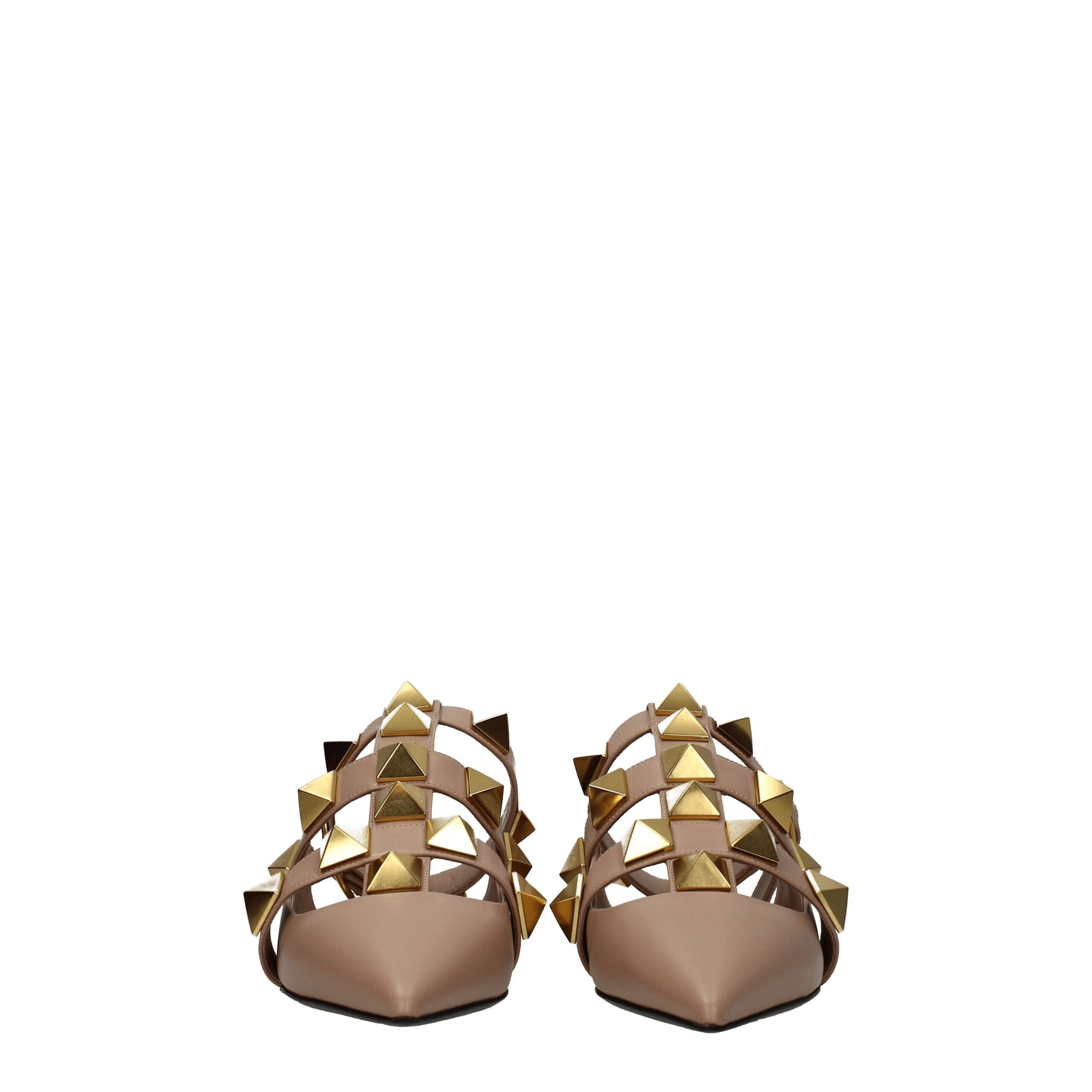 Valentino Garavani Pink Leather Flat Sandals