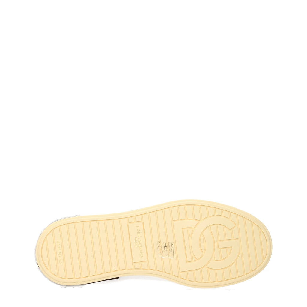 Dolce & Gabbana White Leather Low Top Sneakers