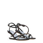Fendi Multicolor Leather Flat Sandals