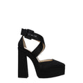 Jimmy Choo Black Satin Platform Sandals