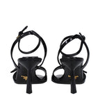 Prada Black Leather Stiletto Heel Sandals
