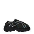 Burberry Green Fabric Slip-On Loafers