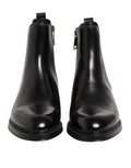 Dolce & Gabbana Black Chelsea Leather Mid Calf Boots Shoes