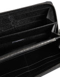 Dolce & Gabbana Black Leather #DGFAMILY Zipper Continental Mens Wallet