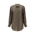 Fendi Brown Silk Pattern Shirt