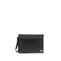 Fendi Black Calf Leather Bos Taurus Clutch Bag