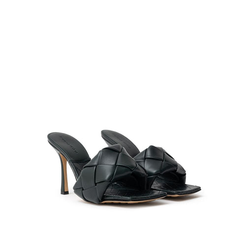 Bottega Veneta Green Leather Stiletto Heel Sandals
