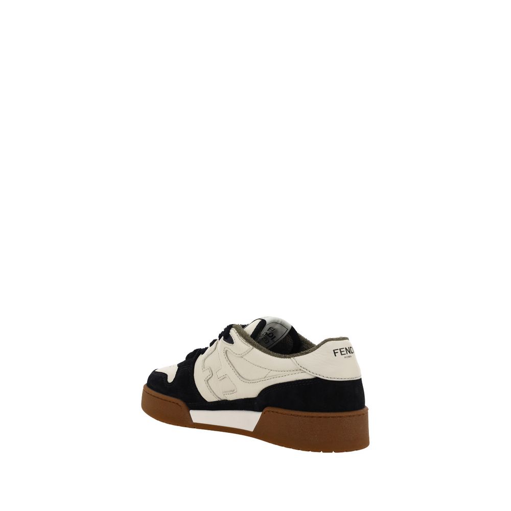 Fendi Black Calf Leather Bos Taurus Chunky Sneakers