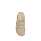 Prada Beige Calf Leather Bos Taurus Mules