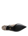 Dolce & Gabbana Multicolor Leather Heels Slingback Shoes