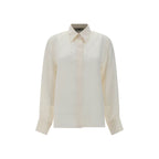 Fendi White Silk Pattern Shirt