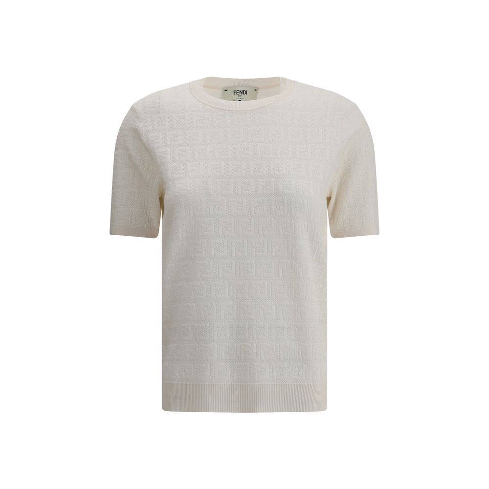 Fendi White Viscose T-Shirt