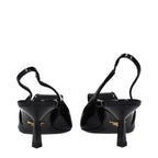 Prada Black Leather Stiletto Heel Sandals